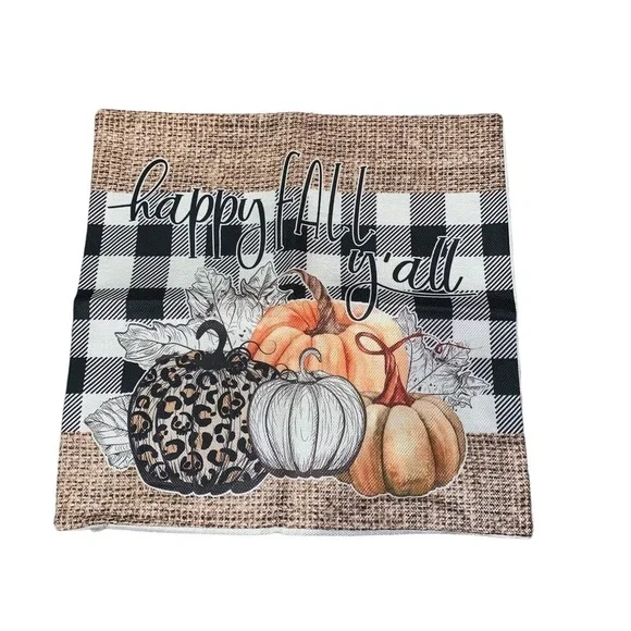 2 farmhouse fall pillow covers 18x18 - Picture 2 of 6